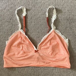 VS coral ribbed longline bralette, Sz Large.